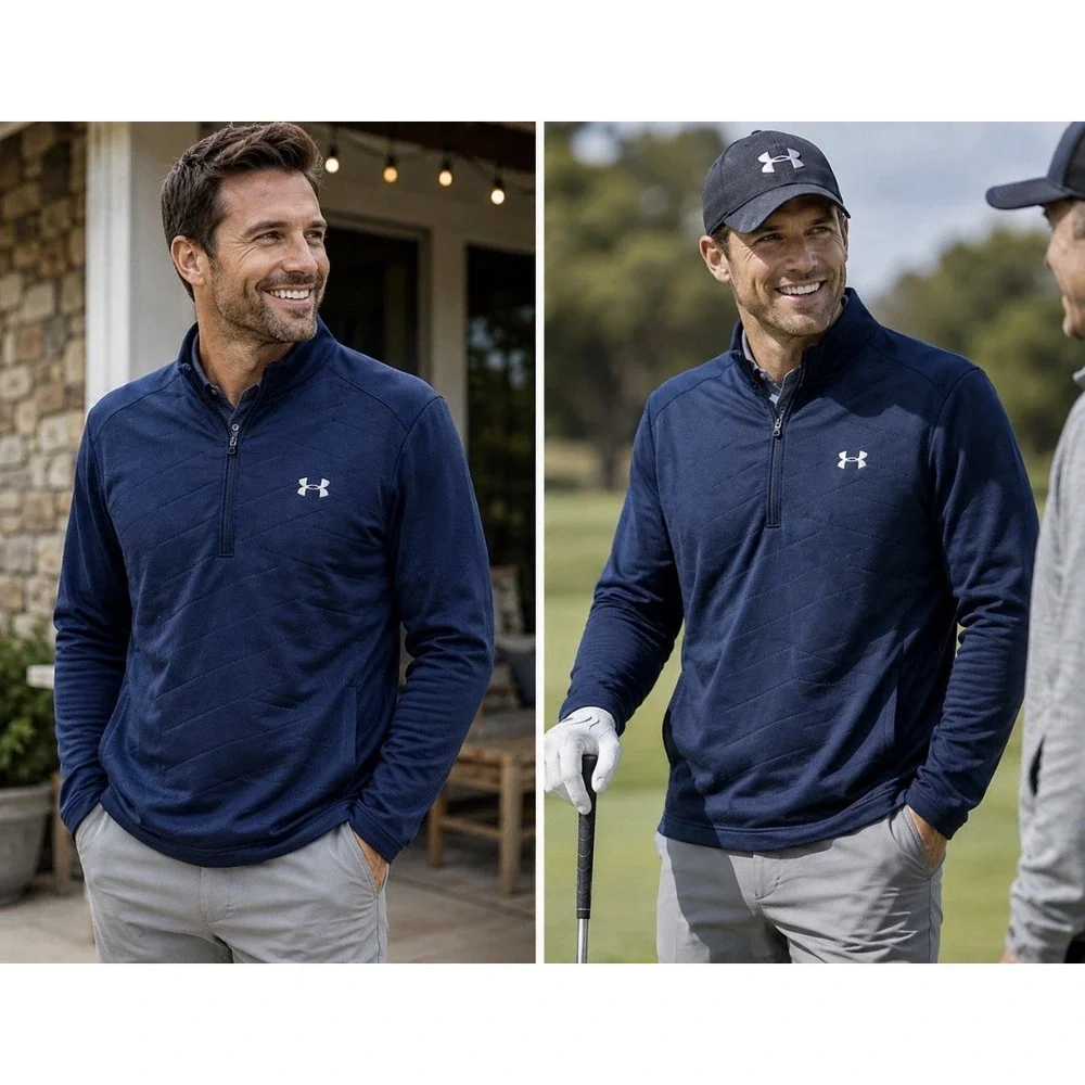 Under Armour ColdGear Reactor Golf  Navy Blue Men's L Loose Fit GOLF